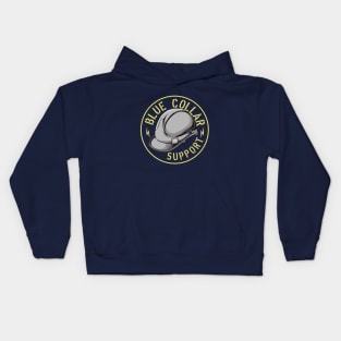 blue collar support Kids Hoodie